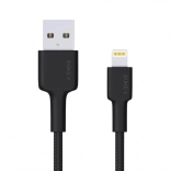 Aukey Lightning – USB‑A kabel 2 m met nylon gevlochten mantel en MFi‑certificering