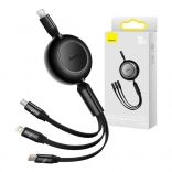 Baseus Bright Mirror 4 retractable 3-in-1 cable USB-C / Lightning / Micro USB 100 W, 1.1 m, black