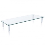 Monitorállvány 32"-ig, fehér üveg