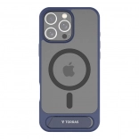 Torras Pstand custodia per iPhone 16 Pro blu