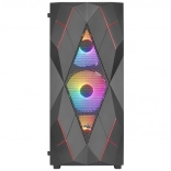Volcan zwarte mid-tower RGB gamingbehuizing