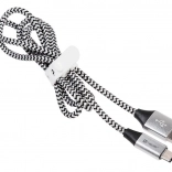 USB 2.0-kabel TYPE-C A Male 1,0 m zwart/zilver