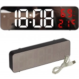 Digital LED clock with alarm and thermometer