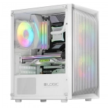 White PC case LOGIC Atos ARGB Mini with USB 3.0
