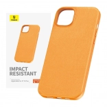 PU-leren hoes BASEUS Fauxther voor iPhone 15 Plus – oranje
