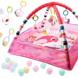 Tapis éducatif avec arches et balles rose