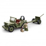 Sluban Army WW2 Allied Jeep with Anti-Aircraft Gun – Building Set
