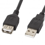 USB 2.0 hosszabbító kábel AM–AF fekete 5 m