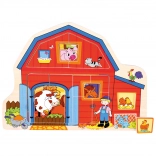 Bino wooden farm puzzle board