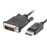 DisplayPort–DVI-D (24+1) kábel, 1,8 m, fekete