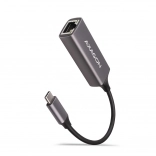 AXAGON adaptateur Ethernet gigabit USB‑C, installation automatique, boîtier métallique, gris titane