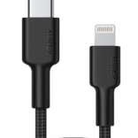 Lightning-naar-USB‑C kabel 1,2 m, nylon gevlochten, zwart