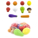 Houten fruit en groenten voor kinderen in netje