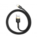 Baseus Cafule kabel USB–Lightning 1 m, 2,4 A, zwart‑goud gevlochten