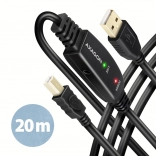 USB 2.0 actieve kabel AXAGON 20 m