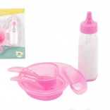 Poppen set met flesje en servies