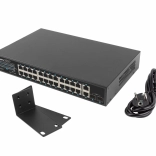 Lanberg 24 portos gigabites PoE+ switch 250 W-tal, 2x SFP-vel és 2x uplinkkel