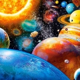 Puzzel 180 stukjes Planets and their Moons