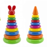 Stapelbare piramide met ringen voor kinderen, kunststof 28 cm