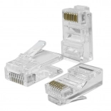 Wtyk RJ45 CAT6 UTP áthaladási csatlakozó aranyozott érintkezőkkel, 100 db