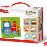 Far Far Land Puzzle ZigZag Dopravný motív so 6 obrázkami