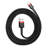 Baseus Cafule USB–Lightning-kabel 1 m, 2,4 A, rood‑zwart