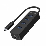 Actieve USB‑C‑hub UNITEK met 4× USB‑A 3.1, 10 W