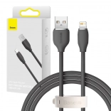 Baseus Jelly silikónový kábel USB – Lightning 2,4 A, 1,2 m, čierny