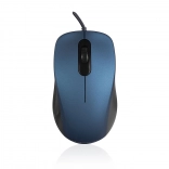 Souris optique filaire silencieuse bleue