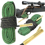 Bore cleaning cord with integrated brass brushes 5.56/.223/.22