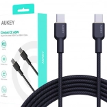 Aukey USB‑C to USB‑C Cable 1.8 m, 60 W PD, Nylon Braid, Black