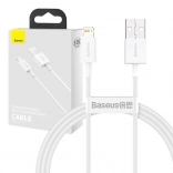 Baseus Superior USB-A naar Lightning-kabel 1 m, snel opladen 2,4 A (wit)