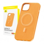 Magnetische hoes Baseus Fauxther voor iPhone 15, oranje