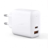 Witte netlader Aukey Omnia GaN 2xUSB Power Delivery (1x USB‑A + 1x USB‑C) 65W 5,4A