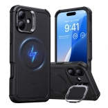 ESR Cyber Tough HaloLock Case with Stand for iPhone 16 Plus Black