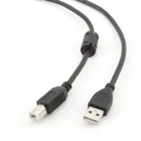 USB 2.0-kabel A–B 4,5 m med ferritkerne, forgyldte kontakter
