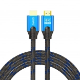 hdmi kabel 2.1 3 m 8k blauw-zwart met vergulde connectoren