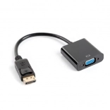Adapter DisplayPort til VGA 15-pin, han til hun, 10 cm, sort