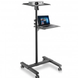 Carrello metallico mobile per proiettore con ripiani regolabili