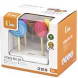 Houten gekleurde lolly's Viga - set van 6 stuks