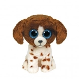 Pluche Ty Beanie Boos hond Muddles, bruin-wit, 15 cm
