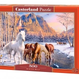 Puzzle CASTORLAND Winter Melt – paarden, 500 stukjes