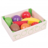 Houten speelgoed Bigjigs Toys met fruitdoos