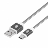 Fonott USB–USB‑C kábel 1,5 m, szürke