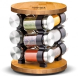 Set of Glass Spice Jars LT7051 12 Jars + Stand
