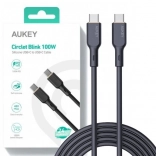 Aukey USB‑C kábel 1 m, silikónový, 100 W Power Delivery, 5 A, čierny