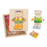 BIGJIGS TOYS Lady Bear Dress-Up Wooden Puzzle