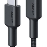 câble aukey usb‑c vers usb‑c 0,9 m avec gaine en nylon, 60 w pd, 3 a, noir